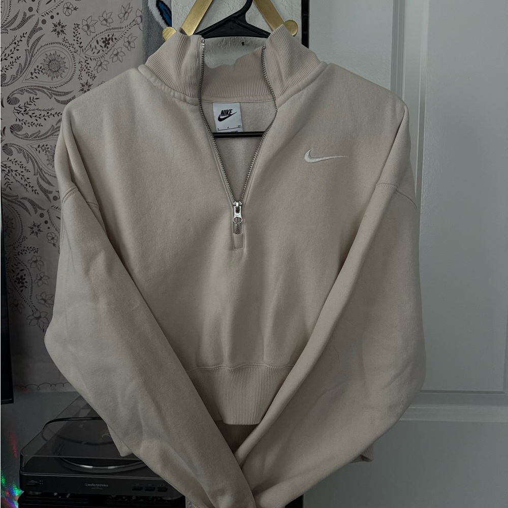 Nike Women's Cream Half-Zip Sweater
